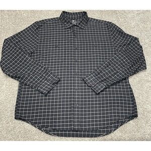 Mack Weldon Shirt Mens 2XL Gray/Blk Plaid Flannel Coolmax Thermolite Merino Wool